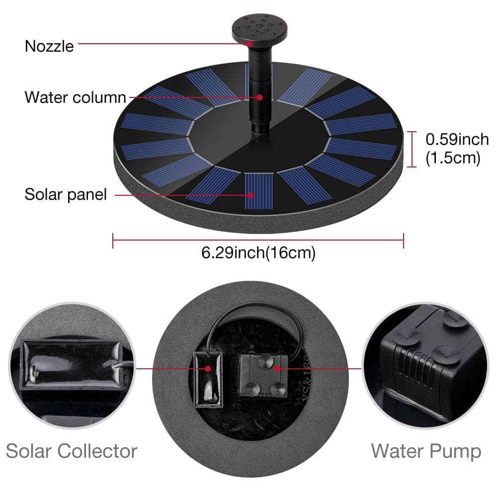 Mini Solar Powered Water Fountain for Outdoor