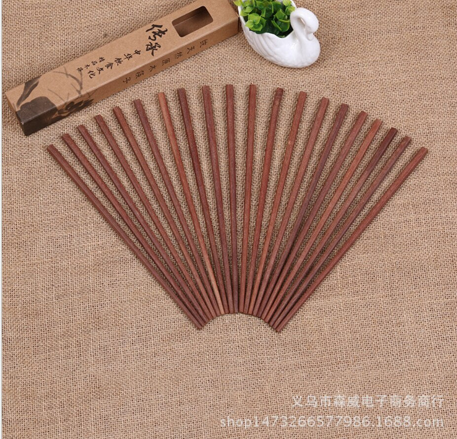 10  pairs Red sandalwood chopsticks Wooden natural handmade no paint wax-free raw wood chopsticks