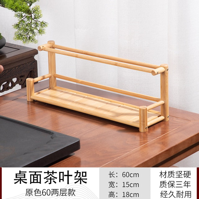 Desktop Bogu Frame Solid Wood Table Tea Set Purple Clay Pot  Frame Display Room Storage Bamboo Trays Decorative Coffee Holder