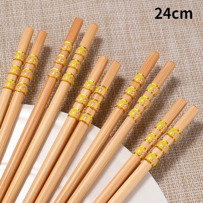 5Pairs Handmade Natural Bamboo Wood Chopsticks Reusable Sushi Food Stick Gift Tableware Korean Chopsticks Set cute chopsticks