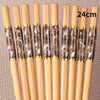 5Pairs Handmade Natural Bamboo Wood Chopsticks Reusable Sushi Food Stick Gift Tableware Korean Chopsticks Set cute chopsticks