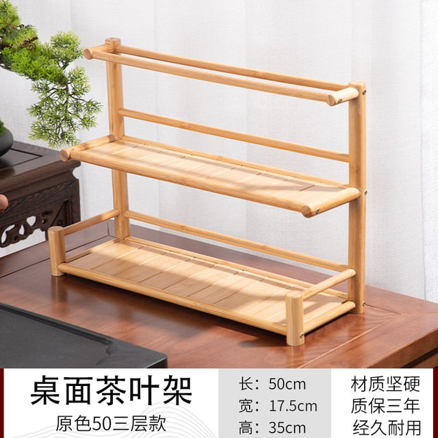 Desktop Bogu Frame Solid Wood Table Tea Set Purple Clay Pot  Frame Display Room Storage Bamboo Trays Decorative Coffee Holder
