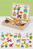 Wooden Multifunction Children Animal Puzzle Writing Magnetic Drawing Board