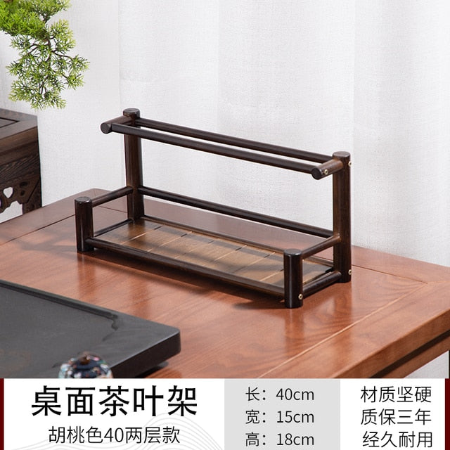 Desktop Bogu Frame Solid Wood Table Tea Set Purple Clay Pot  Frame Display Room Storage Bamboo Trays Decorative Coffee Holder