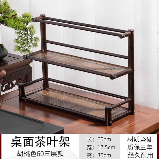 Desktop Bogu Frame Solid Wood Table Tea Set Purple Clay Pot  Frame Display Room Storage Bamboo Trays Decorative Coffee Holder