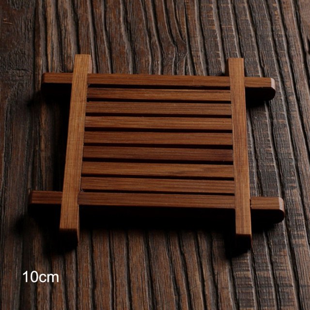 Wood Placemat Coaster Kitchen Table Bowl Mat Durable Hand Woven Insulation Coffee Cup Coaster Tea Ceremony Accessoriess Supplies