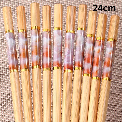 5Pairs Handmade Natural Bamboo Wood Chopsticks Reusable Sushi Food Stick Gift Tableware Korean Chopsticks Set cute chopsticks