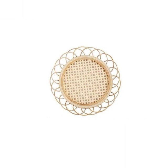 Japanese Style Bamboo Rattan Coaster Woven Saucer Bamboo Handmade Tea Mat Cup Holder Pad Home Decor Serving Tray Kitchen Tools