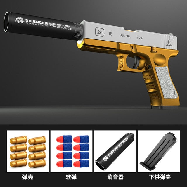 M1911 Glock Soft Bullet Gun Foam Ejection Toy for Kids