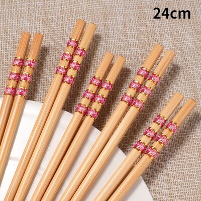 5Pairs Handmade Natural Bamboo Wood Chopsticks Reusable Sushi Food Stick Gift Tableware Korean Chopsticks Set cute chopsticks