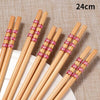 5Pairs Handmade Natural Bamboo Wood Chopsticks Reusable Sushi Food Stick Gift Tableware Korean Chopsticks Set cute chopsticks