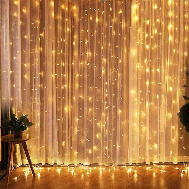 Outdoor curtain lights | multicolor curtain string light for bedroom | light up curtains