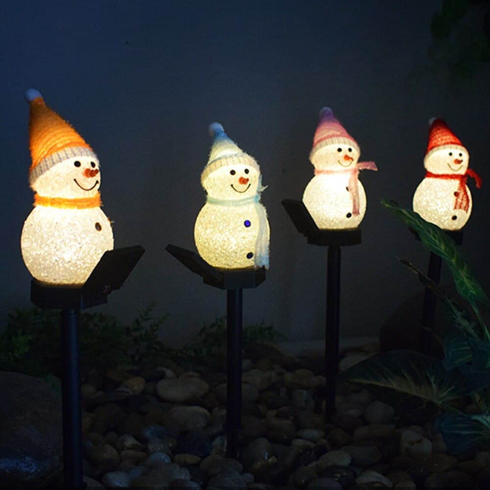 Solar Christmas Lights Snowman - LED Lamp Solar Lighting for Garden Christmas Decor