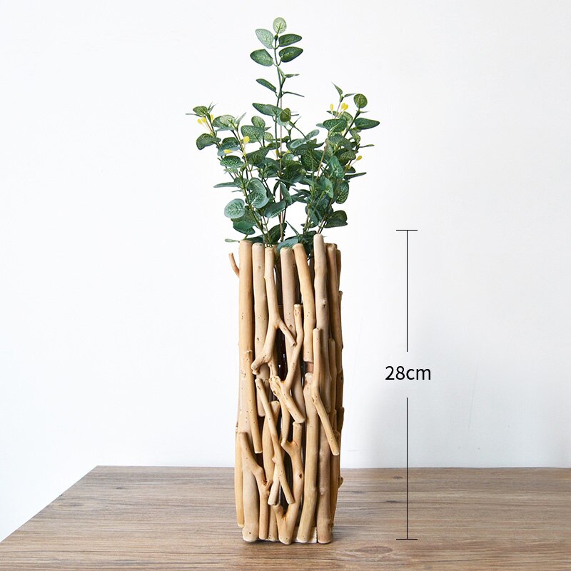 Handmade Solid Wood Geometric Vase