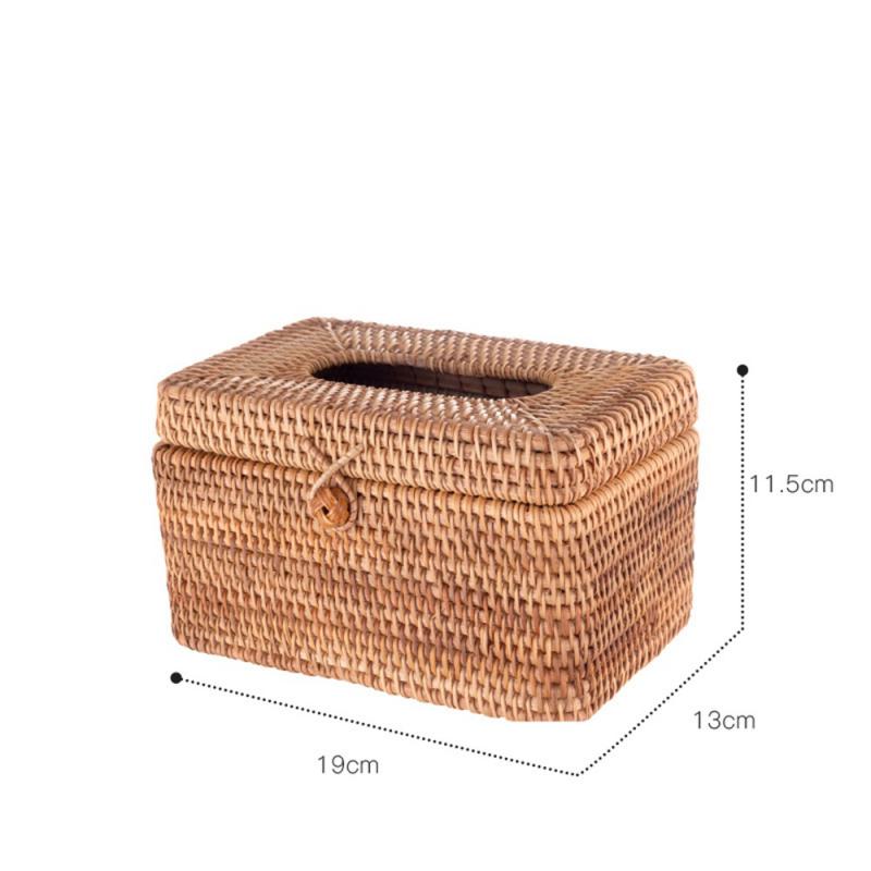 Rattan Tissue Box Paper Tube Theme Hotel Drawer Household Storage Box Organization Storage Simple Tissue Box Holder Dining