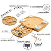 NEW Bamboo Cheese Board Charcuterie Platter & Serving Tray Including free round fruit tray + tong Thick Wooden Server  Choice fo