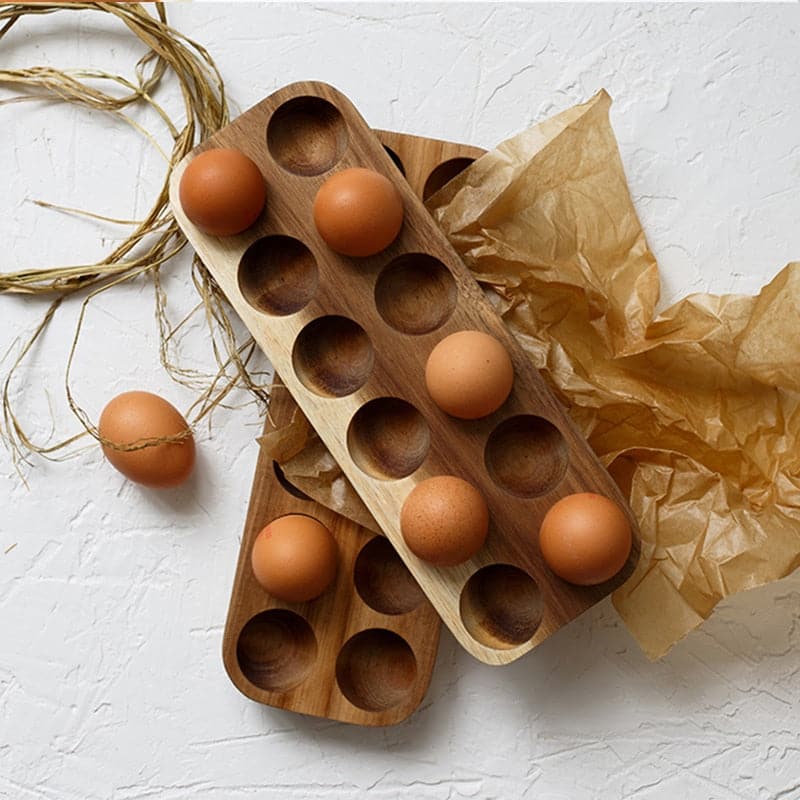 Egg Double Rack Wooden Egg Storage Box Online | Antique Egg Racks | PapaLiving