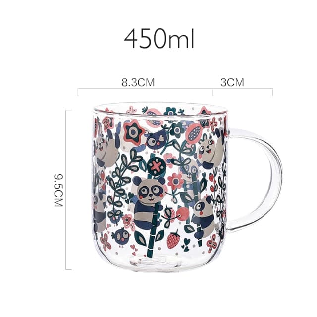 450ml Creative Panda Glass Mug