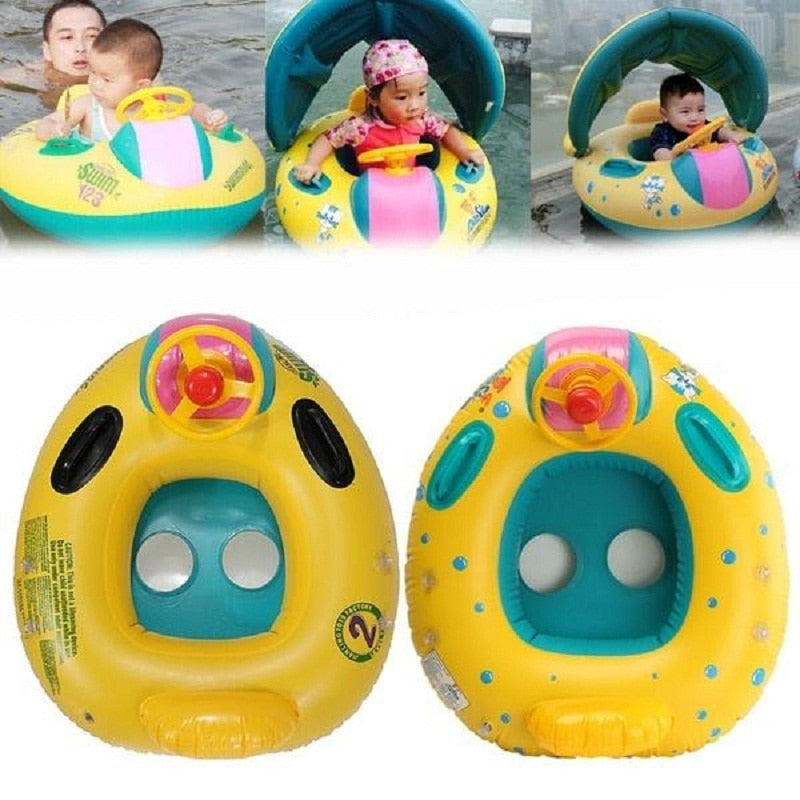 Baby Buoy Beach Accessories Pool Float Ring Inflatable Kids Trainer Infant Swimming Sunshade Swim Child Summer Circle Seat Rings