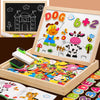 Wooden Multifunction Children Animal Puzzle Writing Magnetic Drawing Board