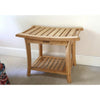 Bamboo Shower Spa Seat, Includes Accessory Shelf, Side Handles