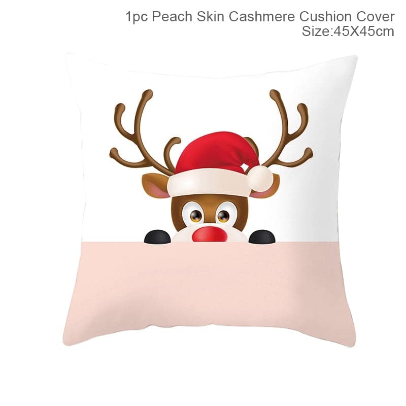 FENGRISE Cotton Linen Merry Christmas Cover Cushion - 45x45cm Size