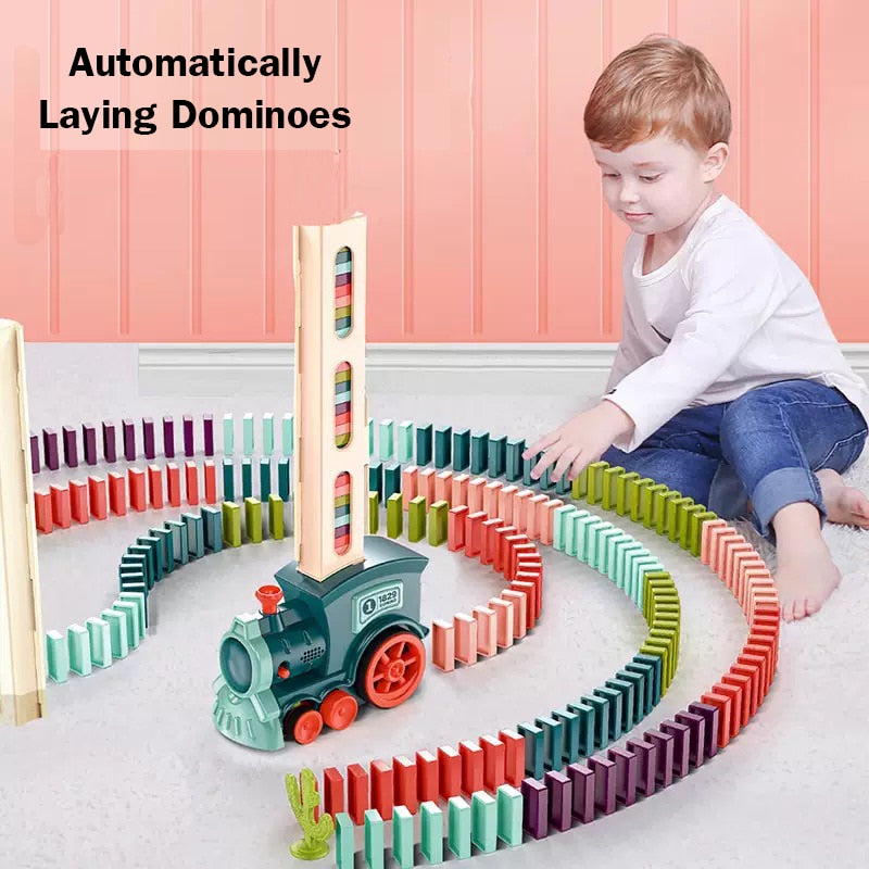 Kids Electric Domino Train Blocks Educational Toy Gift Online - PapaLiving