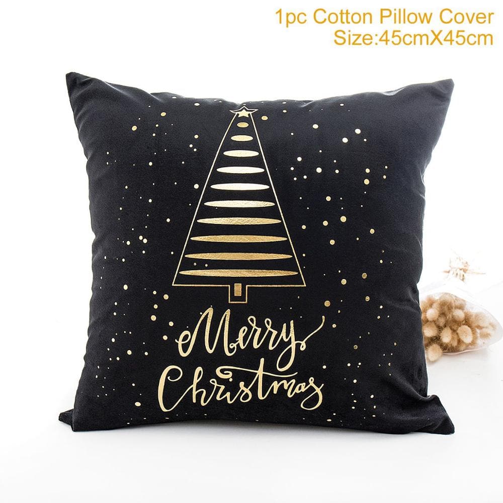 FENGRISE Cotton Linen Merry Christmas Cover Cushion - 45x45cm Size