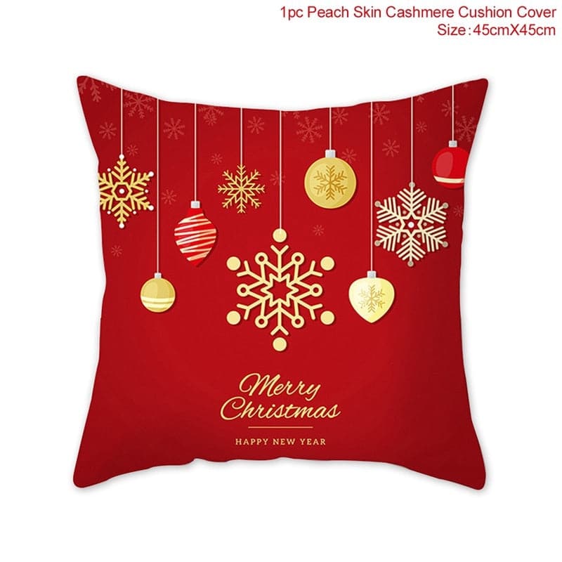FENGRISE Cotton Linen Merry Christmas Cover Cushion - 45x45cm Size
