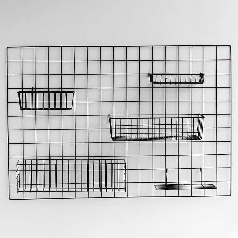 Hanging Rack Wall Display Art Storage Box Basket Mesh Shelf Rack Holder Organizer