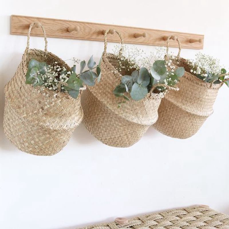 Seagrass Flower Pot Basket - Hanging Planter Garden Flower Vase