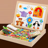 Wooden Multifunction Children Animal Puzzle Writing Magnetic Drawing Board