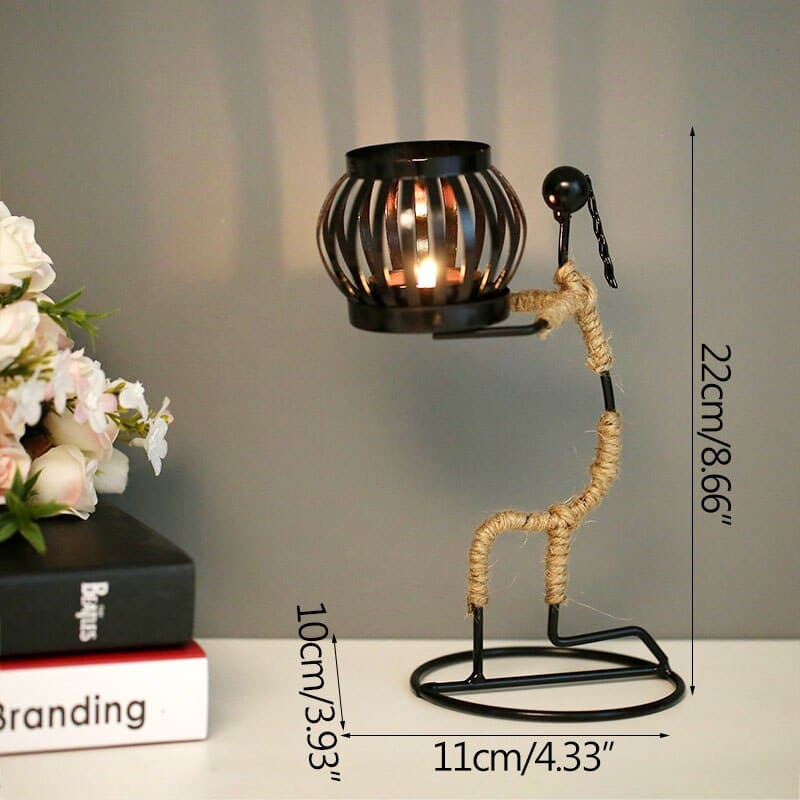 Metal Candlesticks Holders - Abstract Character Sculptures Candle Holders
