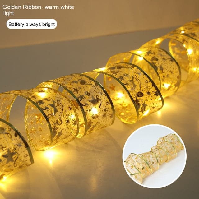 Ribbon Fairy Light Christmas Decoration Christmas Tree Ornaments For Home