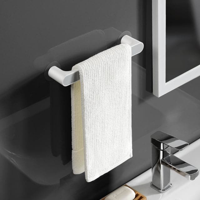 wall mounted towel rack with shelf - PapaLiving - small size gray color