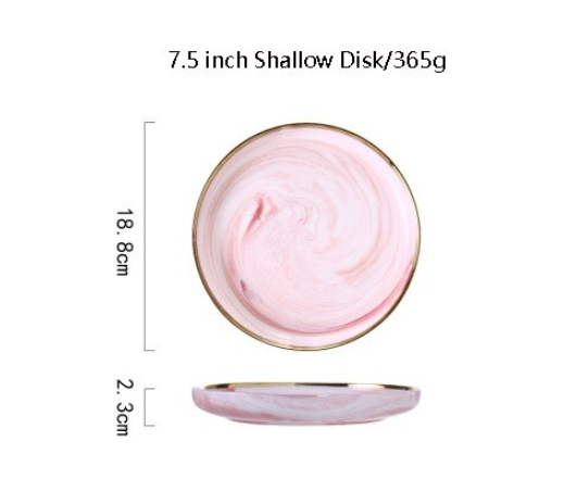 Pink Marbe Dinnerware Dinner Plates