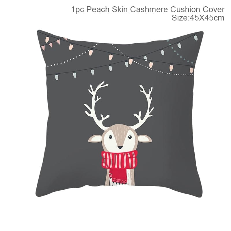 FENGRISE Cotton Linen Merry Christmas Cover Cushion - 45x45cm Size