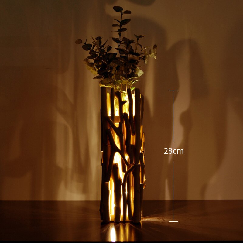 Handmade Solid Wood Geometric Vase