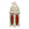 moroccan lantern candle holder - white transparent glass