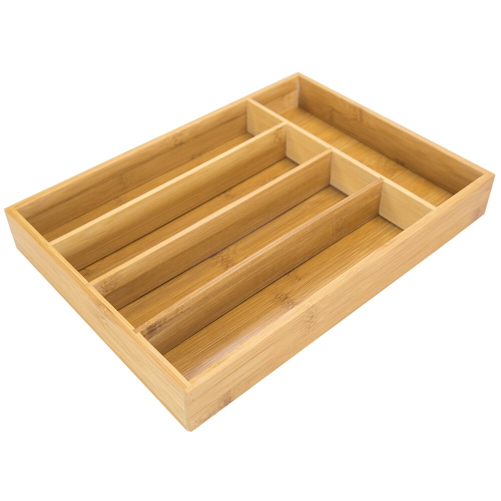 5 Section Bamboo Cutlery Tray Natural