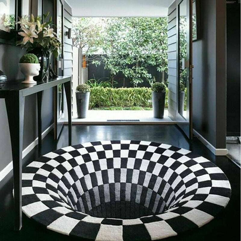 3d optical illusion rug - falling optical illusion rugs - papaliving