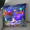 1pc Christmas Cushion Cover 45x45 Led Light Christmas Decorations for Home Santa Claus Printed Christmas Pillow Case