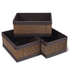 5 PCS Laundry Basket Square Bamboo Hamper Open Box Storage Bin Organizer Basket,Strong and Durable