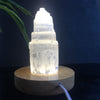 Natural quartz crystal selenite tower lamp