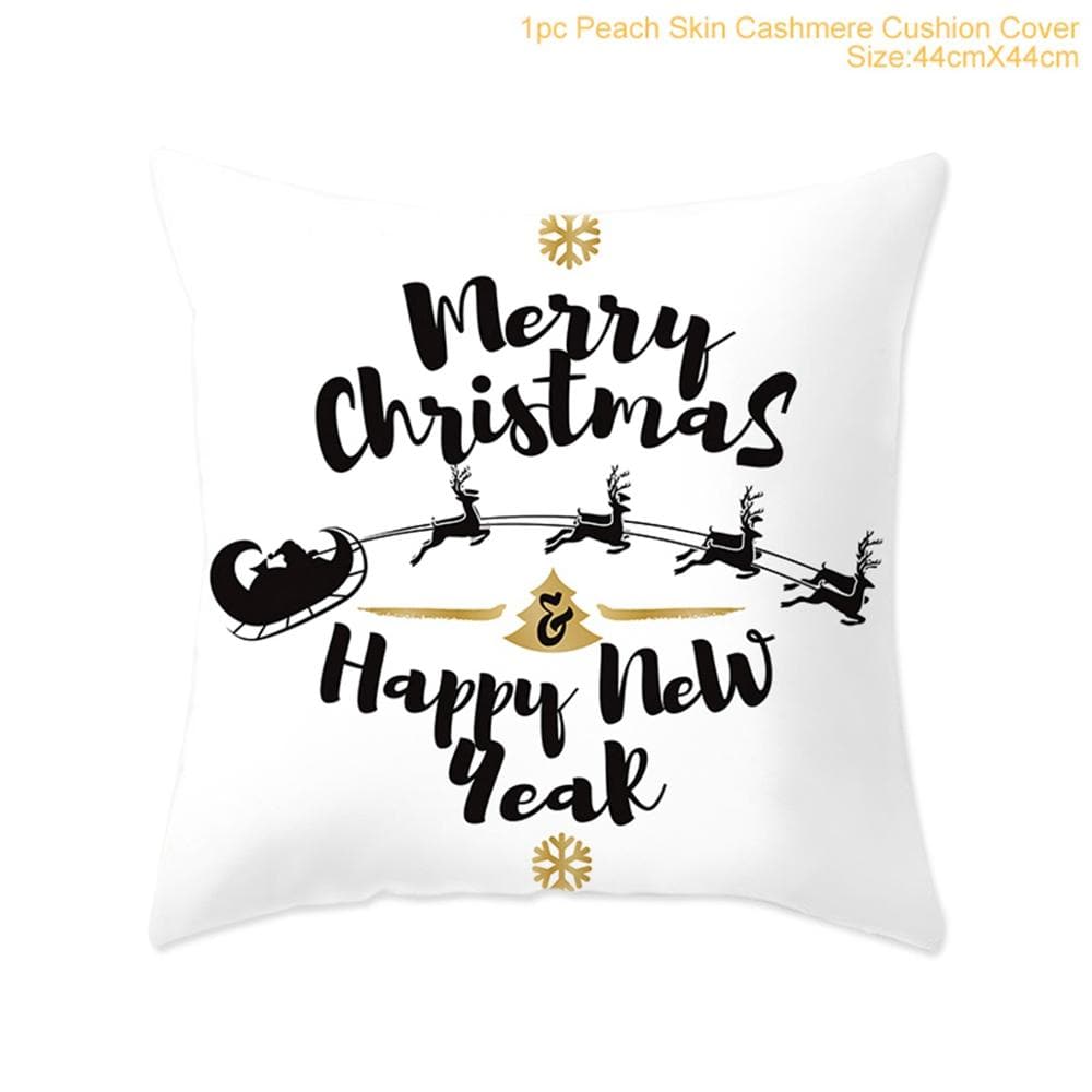 FENGRISE Cotton Linen Merry Christmas Cover Cushion - 45x45cm Size