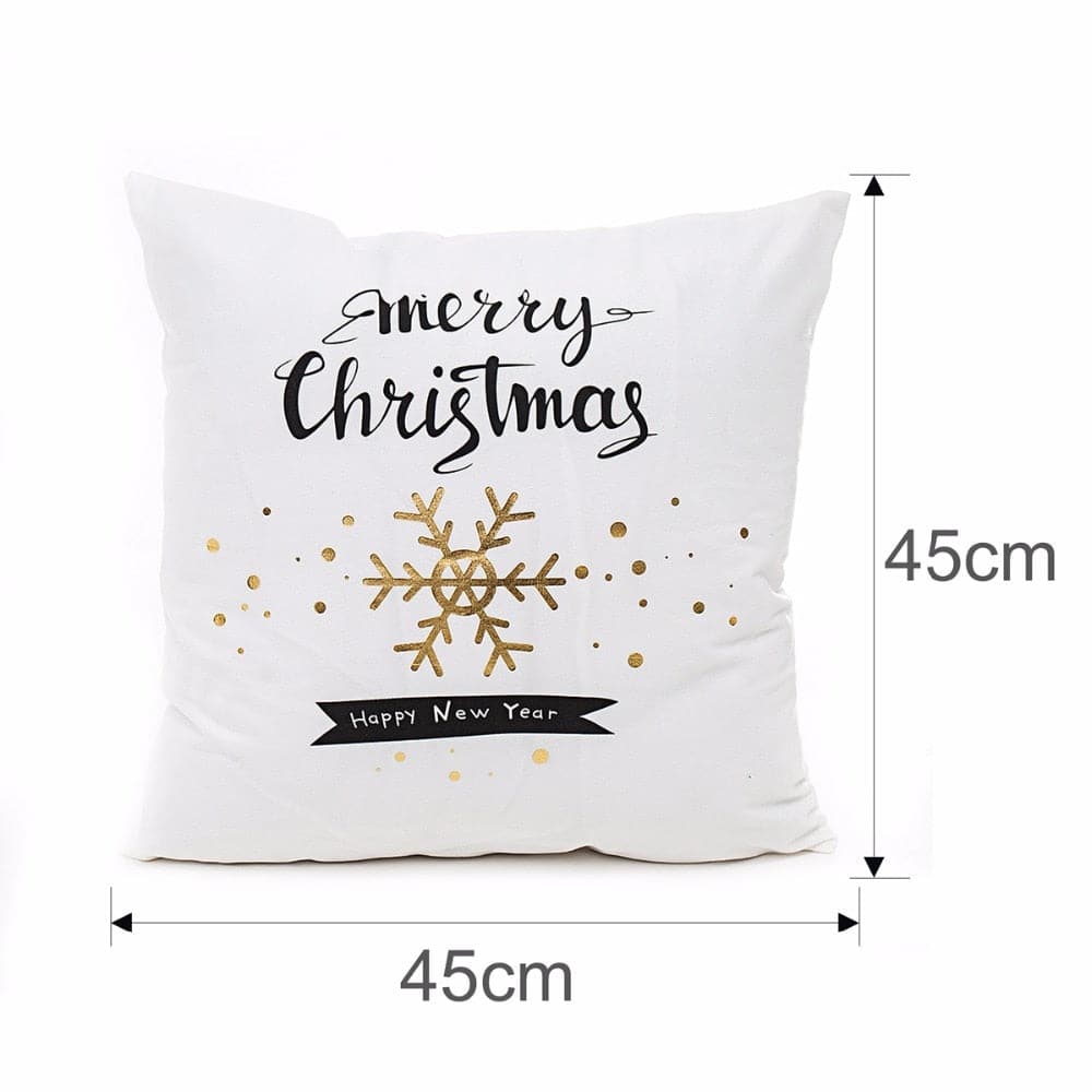 FENGRISE Cotton Linen Merry Christmas Cover Cushion - 45x45cm Size