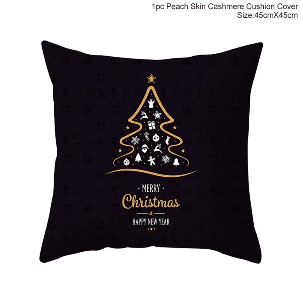 FENGRISE Cotton Linen Merry Christmas Cover Cushion - 45x45cm Size