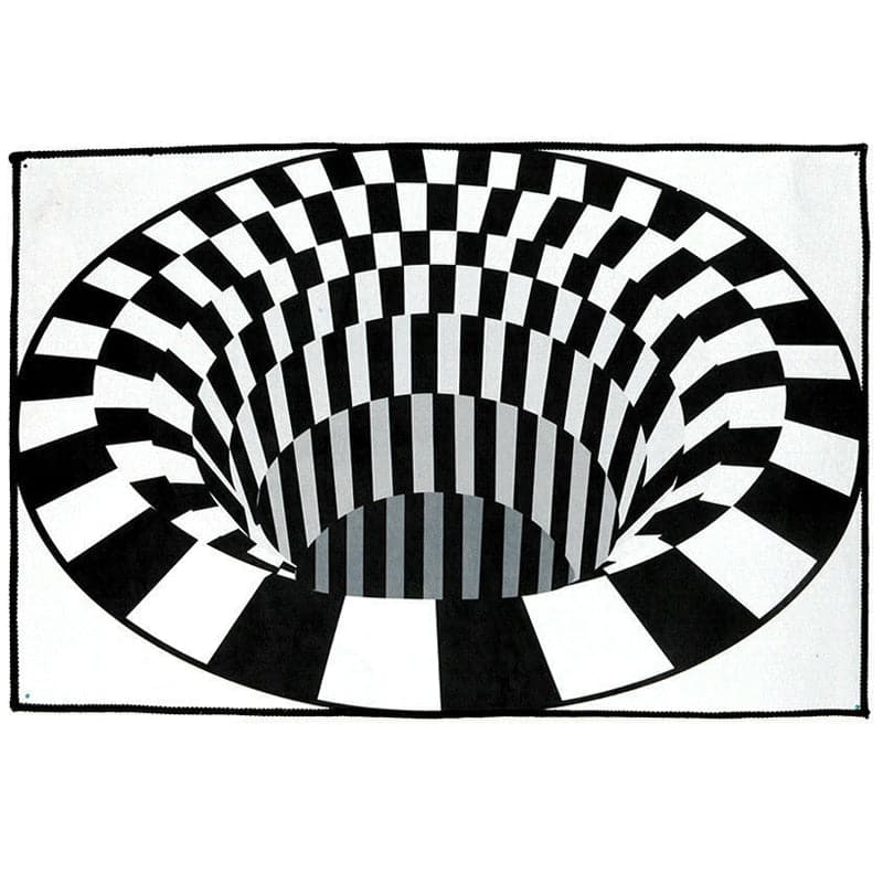 black and white optical illusion rug online - papaliving