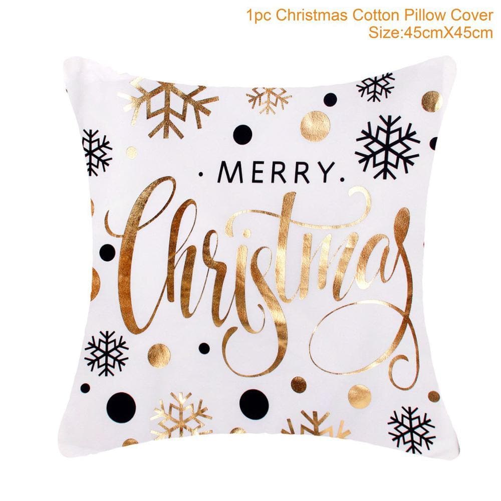 FENGRISE Cotton Linen Merry Christmas Cover Cushion - 45x45cm Size