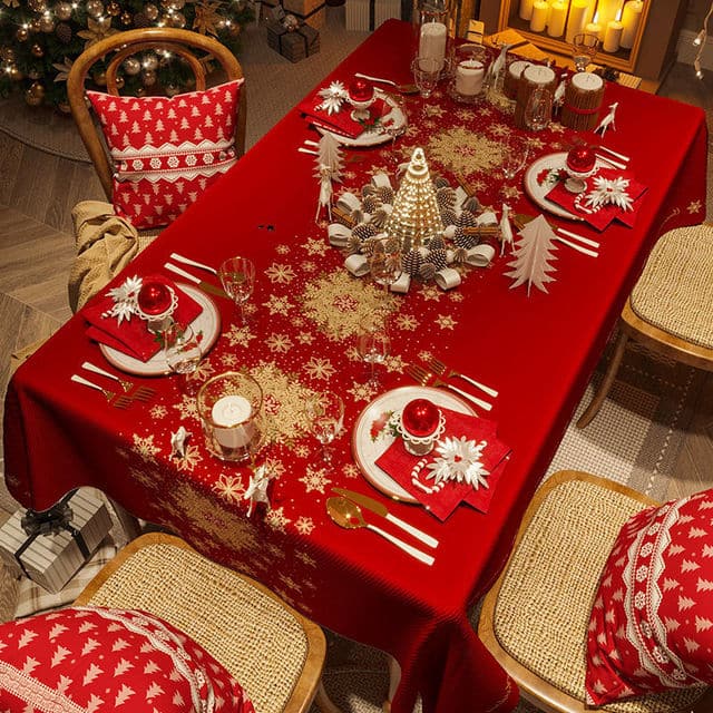 Red Waterproof Tablecloth